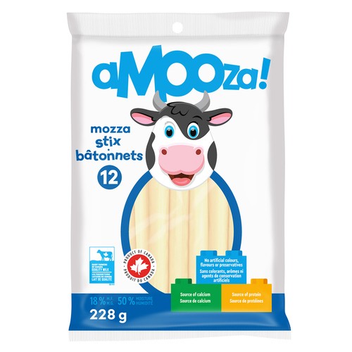 aMOOza! Cheese Snack Mozza Stix 12 Pack 228 g