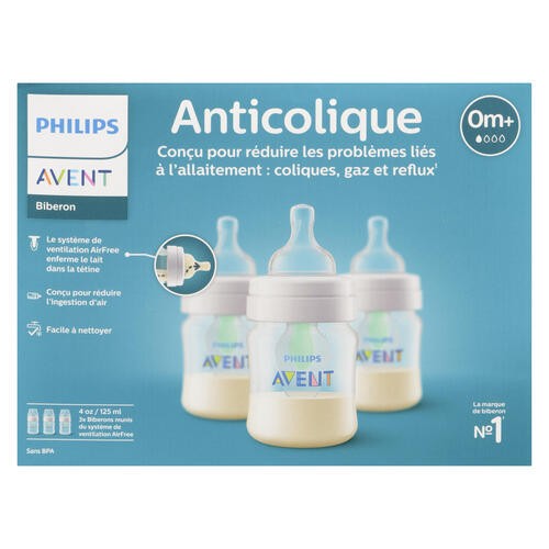 Philips Avent 3 Pack Baby Bottle Anti-Colic 125 ml 0m+ With Airfree Vent 
