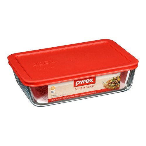 Pyrex Storage Plus Storage Rectangular Red 6 Cup/1.42 L 1 EA