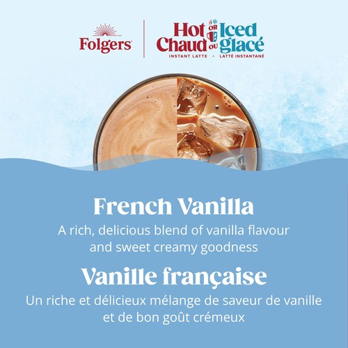 Folgers Instant Coffee Beverage Mix Instant Latte French Vanilla 4 x 30 g