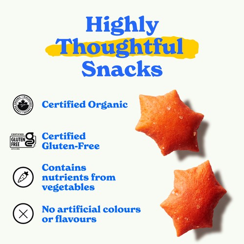 MadeGood Star Puffed Crackers Cheddar 121 g