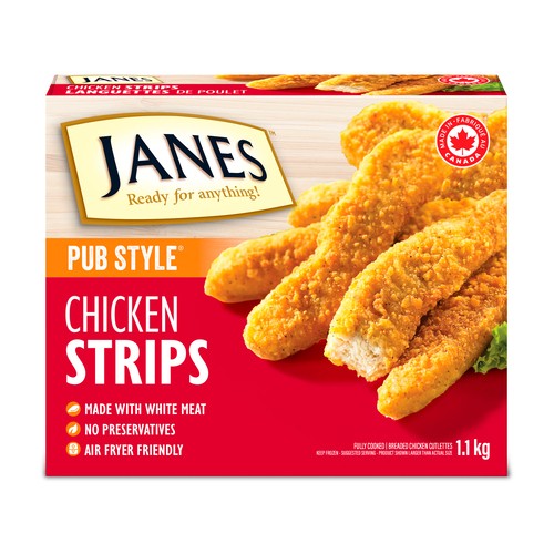 Janes Frozen Chicken Strips Fully Cooked 1.1 kg