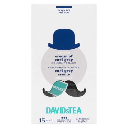 DAVIDsTEA Organic Black Tea Cream Of Earl Grey 15 Sachets