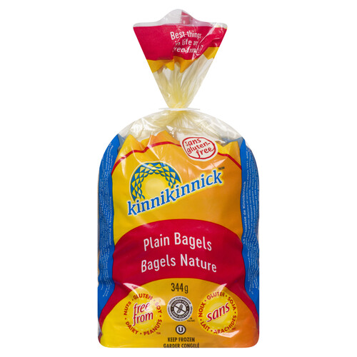 Kinnikinnick Gluten-Free Soft Bagels Plain 344 g (frozen)