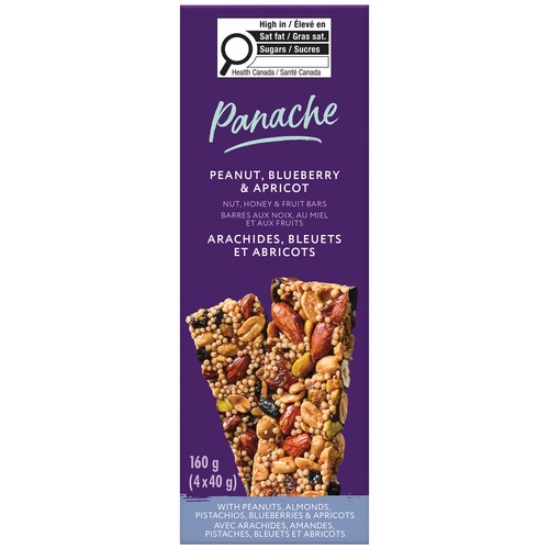 Panache Bars Honey Fruit Cashew Pistachios Blueberry Apricot 4 x 40 g
