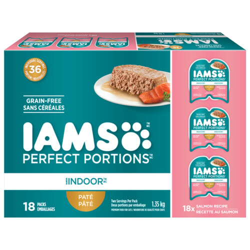 IAMS Perfect Portions Wet Cat Food Indoor Salmon 18 x 75 g