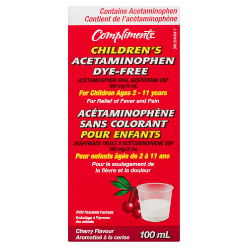 Compliments Children's Acetaminophen Cherry 100 ml