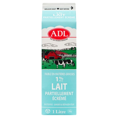 ADL 1% Milk Partly Skimmed 1 L