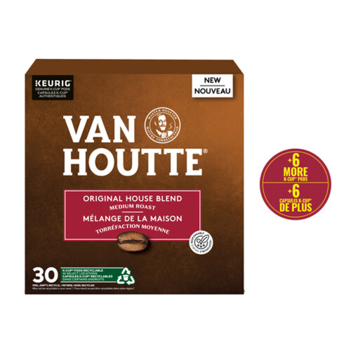 Van Houtte Coffee Pods Original House Blend Medium Roast 24 K-Cups 228 g