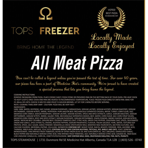 Tops Freezer Frozen Pizza All Meat 1115 g