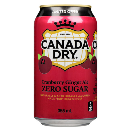 Canada Dry Zero Sugar Ginger Ale Cranberry 355 ml (can)