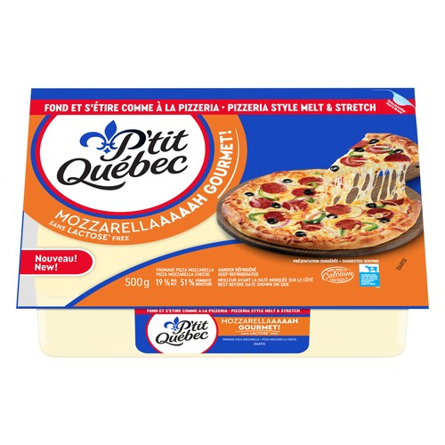 P'Tit Quebec Gourmet Lactose Free Cheese Mozzarella Pizza 500 g