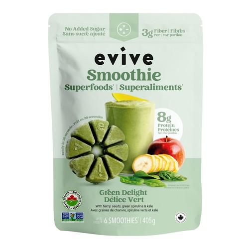 Evive Frozen Smoothie Cubes No Added Sugar Green Delight 405 g