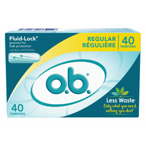 O.B. Fluid Lock Tampons Regular 40 Count