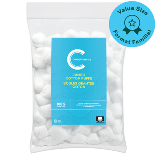 Compliments Cotton Balls Jumbo 100 Count