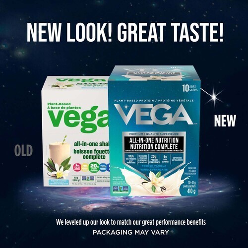 Vega One Gluten-Free All-In-One Protein Powder Shake French Vanilla 10 x 41 g