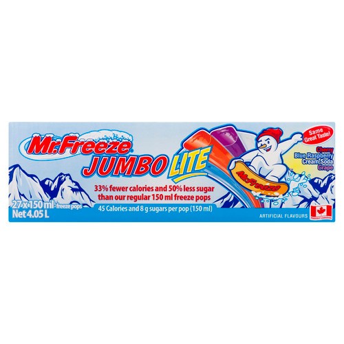 Mr. Freeze Jumbo Lite 27 Freeze Pops x 150 ml (4.05 L)