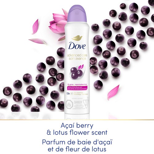 Dove Advanced Care Dry Spray Antiperspirant Açaí Berry & Lotus Flower Scent 107 g