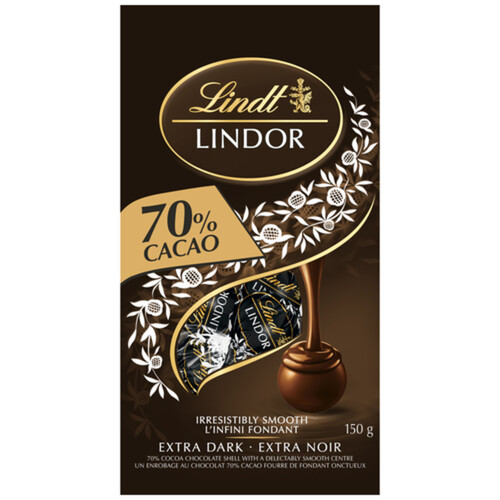 Lindt Lindor Dark Chocolate Truffles 70% Cacao Bag 150 g