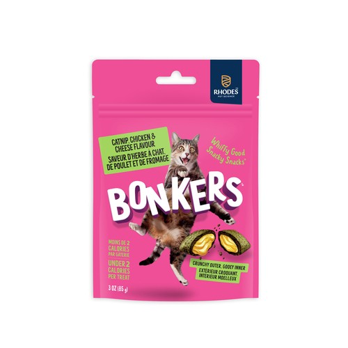 Bonkers Cat Treats Catnip Chickn'cheddar Flavor 85 g