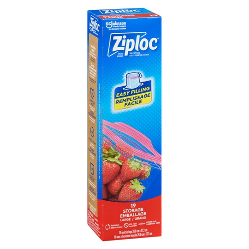 Ziploc Storage Bags With New Grip 'n Seal Technology Large 19 Bags