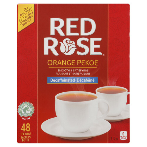 Red Rose Orange Pekoe Tea Decaffeinated 48 Tea Bags