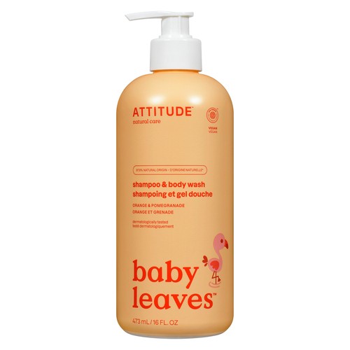 Attitude Baby Leaves  2 In 1 Shampoo & Body Wash Orange Pomegranate 473 ml