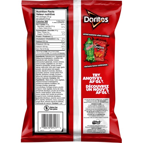 Doritos Tortilla Chips Nacho Cheese 72 g