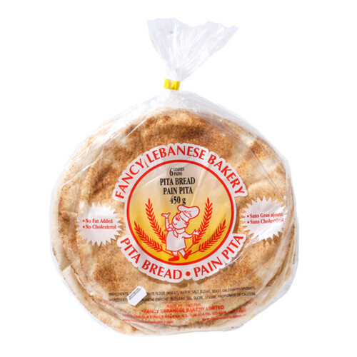 Fancy Lebanese Medium 6's Pita Bread 450 g