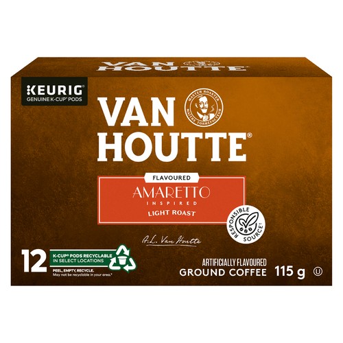 Van Houtte Coffee Pods Amaretto Light Roast 12 K-Cups 115 g