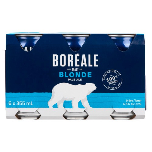 Boreale Blonde Beer 4.5% Alcohol 6 x 355 ml (cans)