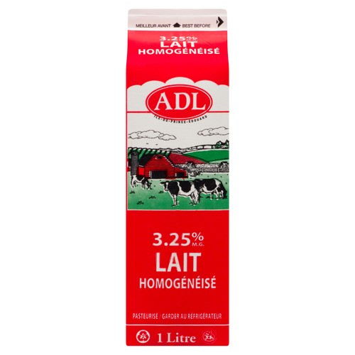 ADL 3.25% Milk  Homogenized 1 L