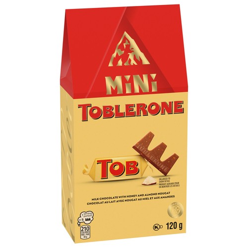 Toblerone Minis Milk Chocolate Bars With Honey & Almond Nougat 120 g