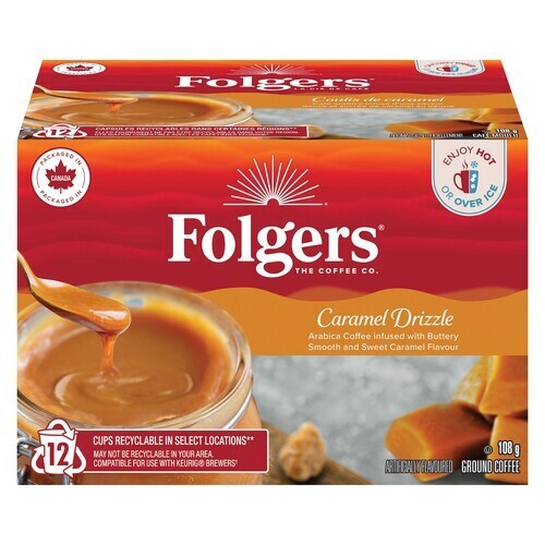 Folgers Coffee Caramel Drizzle 12 K-Cups 108 g