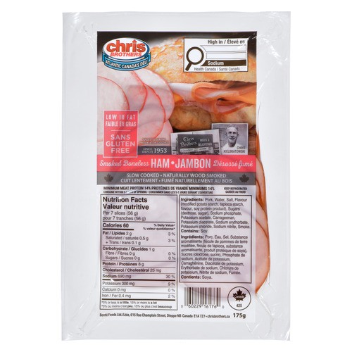 Chris Brothers Smoked Boneless Ham Sliced Meat 175 g