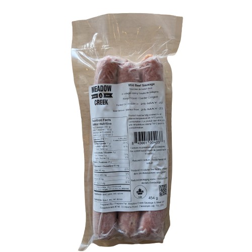 Meadow Creek Frozen Mild Beef Sausage 454 g