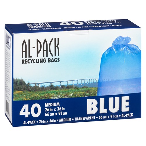 Al-Pack Recycling Bags Blue Medium 40 Bags