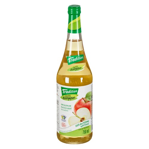 Tradition Organic Fruit Juice From Québec Sparkling Apple 750 ml (bottle)