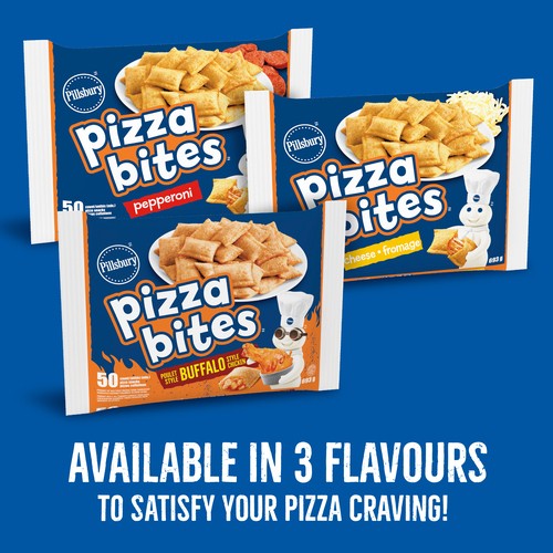 Pillsbury Pizza Bites Frozen Pizza Snacks Buffalo Style Chicken 50 Count 693 g