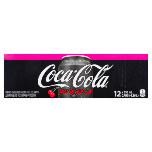 Coca-Cola Zero Sugar Soft Drink Cherry 12 x 355 ml (cans)