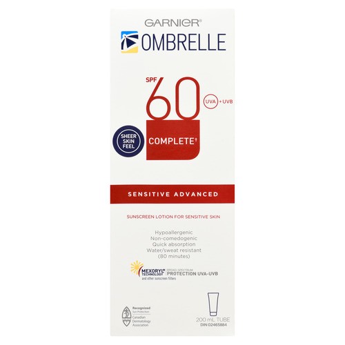 Garnier Ombrelle Sunscreen Lotion Complete Sensitive Advanced SPF 60 200 ml