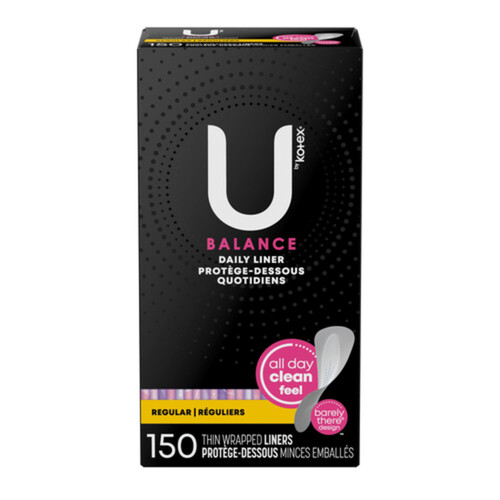 U by Kotex Balance Barely There Liners Regular 150 Count