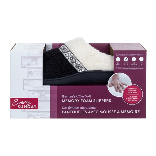 Every Sunday Woman Knit Black Slippers