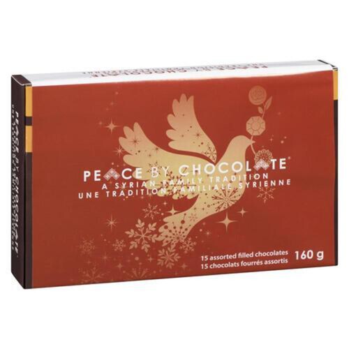 Peace By Chocolate Filled Chocolates Assorted Holiday Box 15 Piece