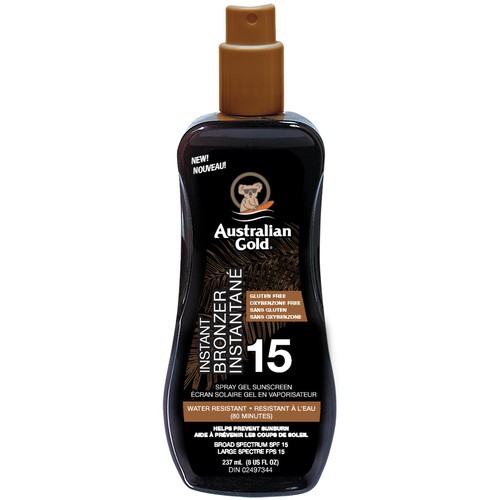 Australian Gold Sunscreen Spray Gel SPF 15 Bronzer 237 ml