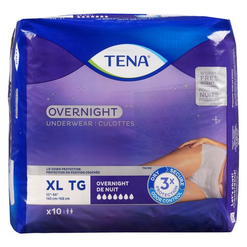 Tena Underwear Overnight XL 10 Count