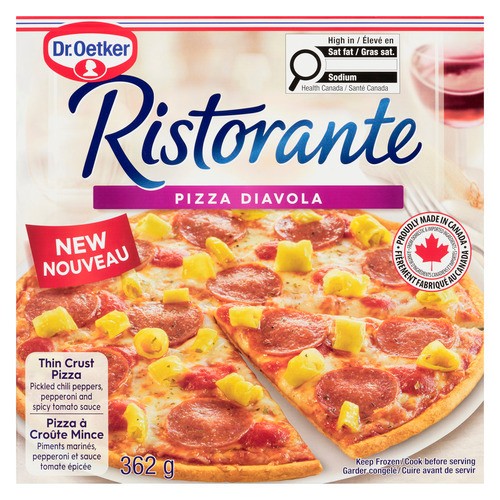 Dr. Oetker Ristorante Frozen Thin Crust Pizza Pickled Chili Peppers Spicy Tomato 362 g