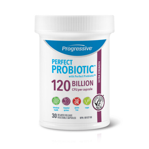 Progressive Vegan Perfect Probiotic 120 Billion CFU 30 Vegetable Capsules 