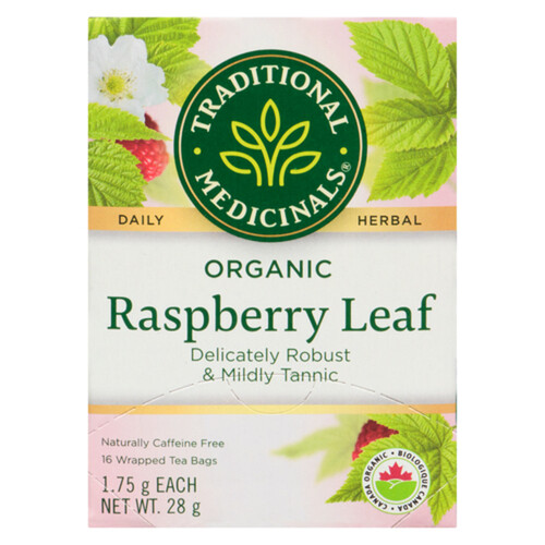 Traditional Medicinals Organic Herbal Tea Raspberry Leaf 16 Tea Bags