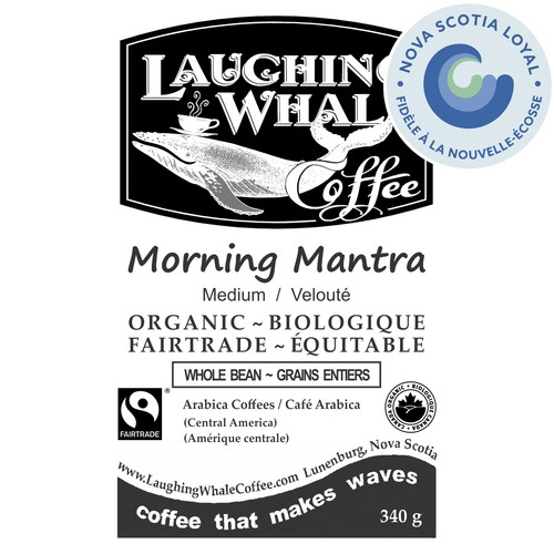 Laughing Whale Organic Whole Bean Coffee Morning Mantra 340 g